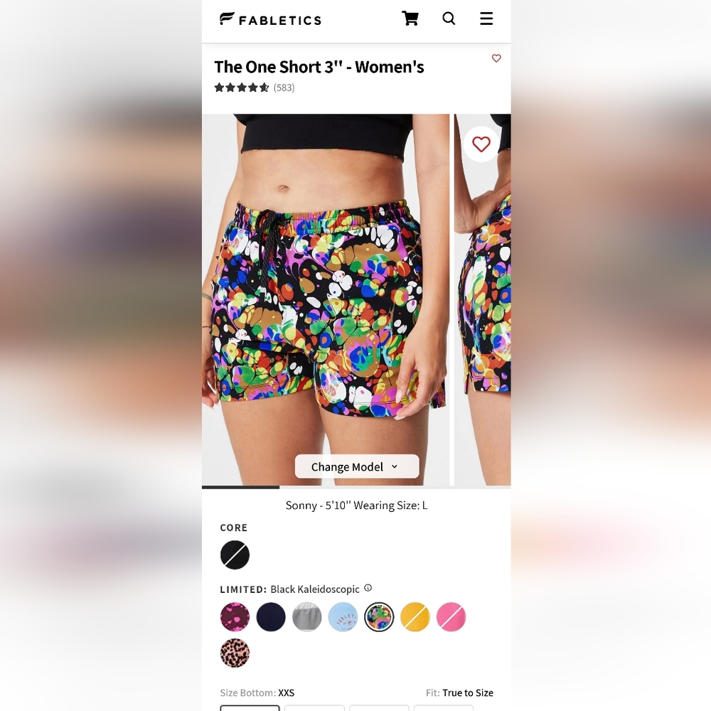 (NWT)Fabletics: The One Short 3"- xxs